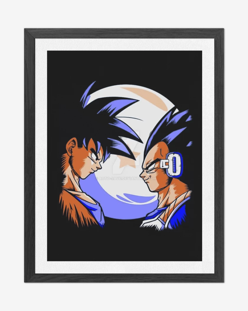 Cuadro decorativo Negro de Goku vs Vegeta