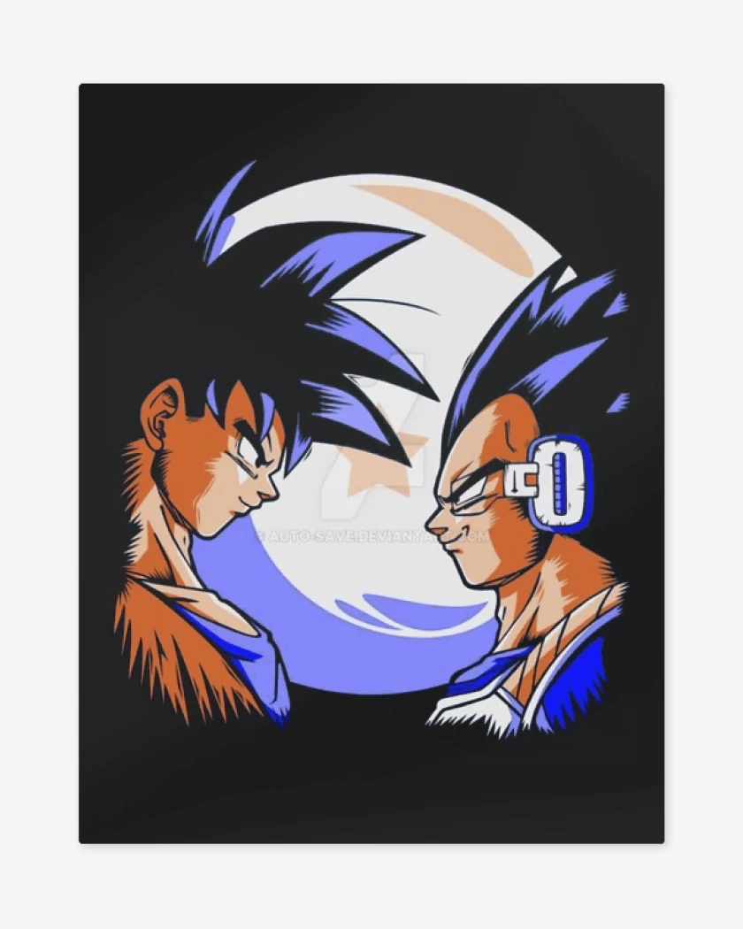 Print metalico Negro de Goku vs Vegeta
