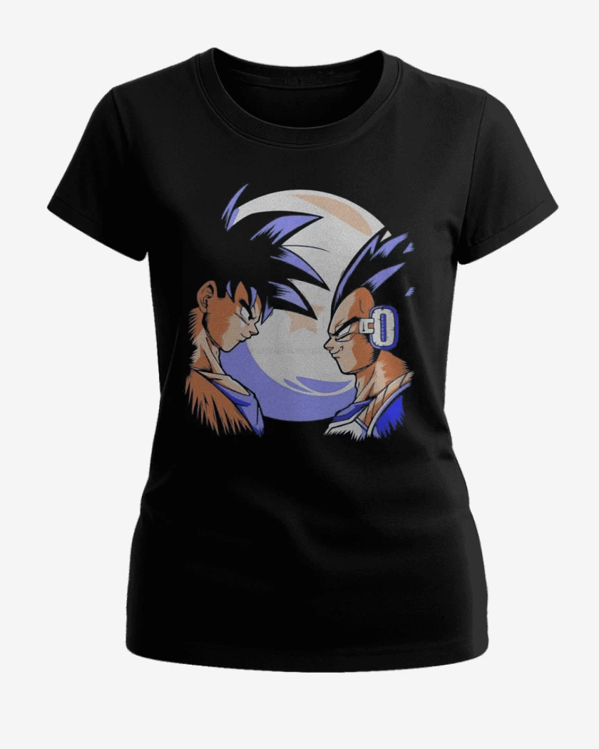 Polera de Mujer Negro de Goku vs Vegeta