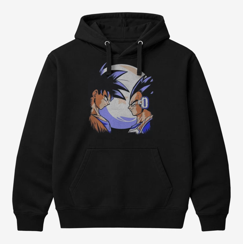 Polerón Canguro Negro de Goku vs Vegeta