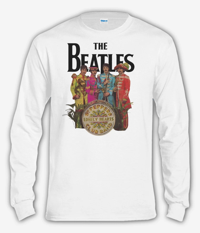 Polera manga larga Blanco de The Beatles Lonely Hearts Club Band