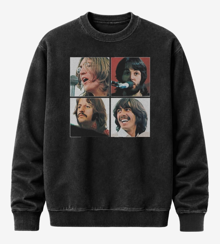 Poleron Polo Acid Wash Negro de The Beatles Band