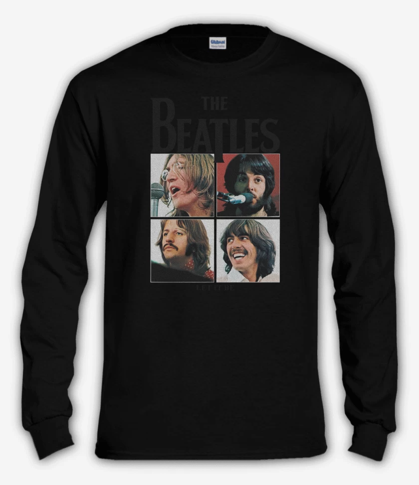 Polera manga larga Negro de The Beatles Let it Be