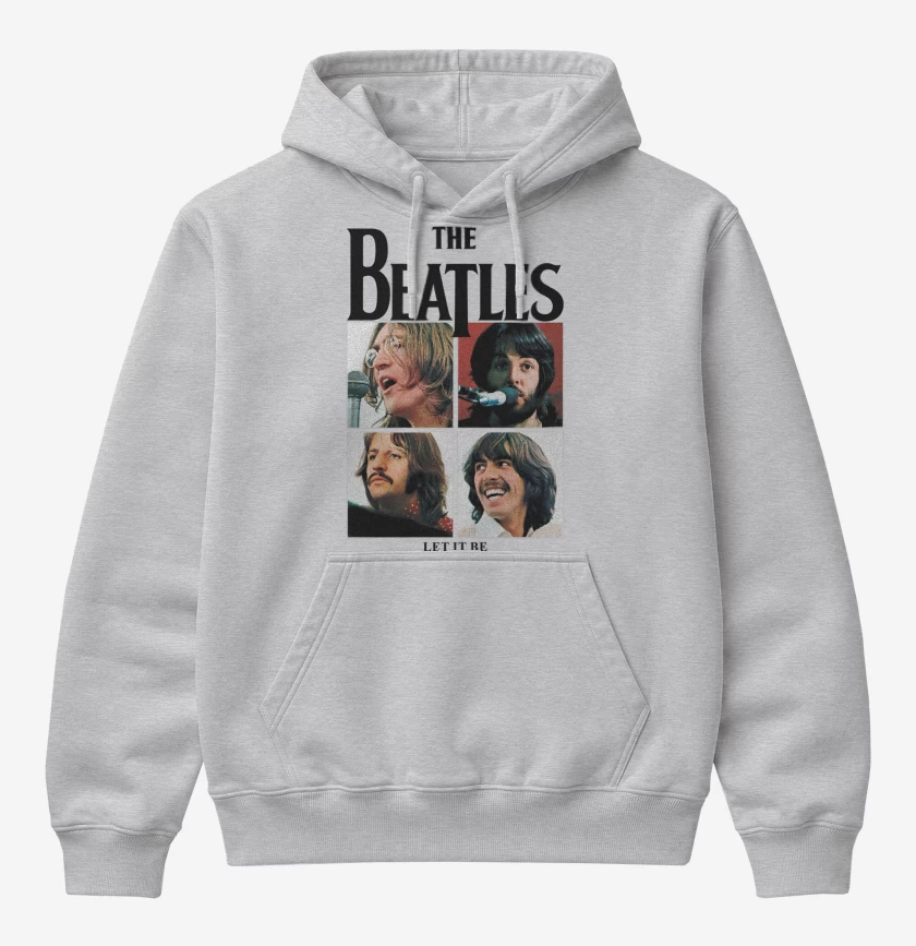 Poleron Canguro básico Gris Melange de The Beatles Let it Be