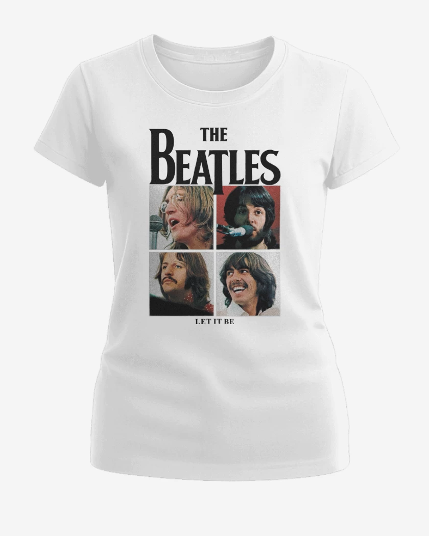 Polera de Mujer Blanco de The Beatles Let it Be
