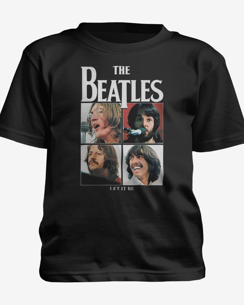 Polera de niño Negro de The Beatles Let it Be v2