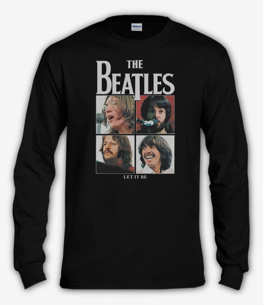 Polera manga larga Negro de The Beatles Let it Be v2
