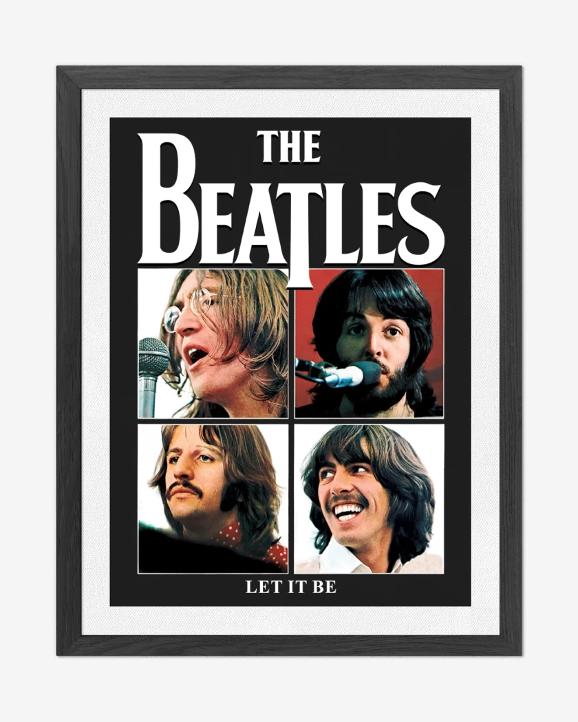 Cuadro decorativo Negro de The Beatles Let it Be v2