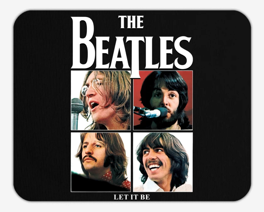 Mousepad Negro de The Beatles Let it Be v2