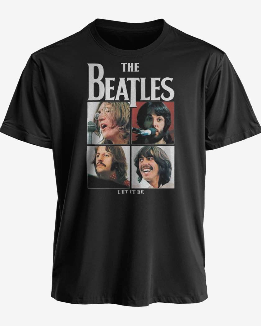 Polera premium Negro de The Beatles Let it Be v2