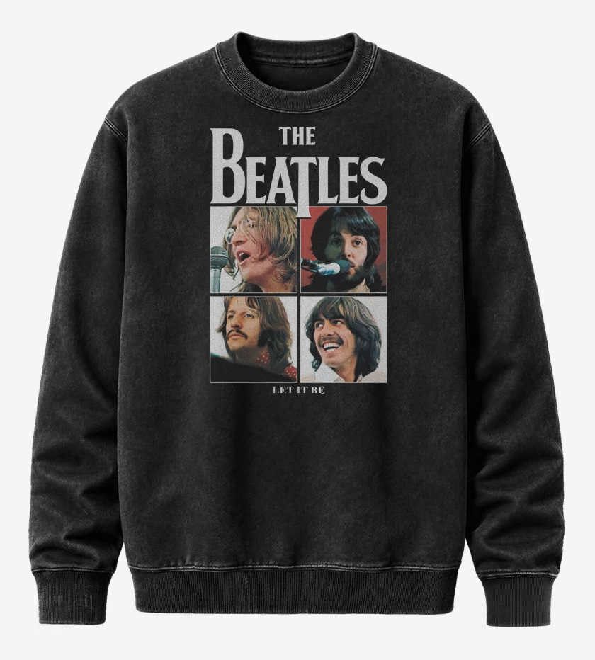 Poleron Polo Acid Wash Negro de The Beatles Let it Be v2