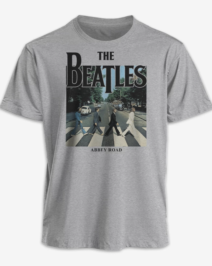 Polera premium Gris Melange de The Beatles Abbey Road v2