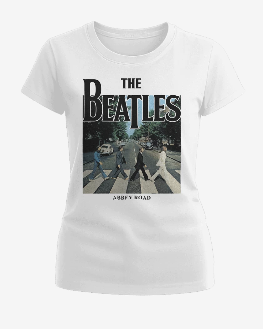 Polera de Mujer Blanco de The Beatles Abbey Road v2