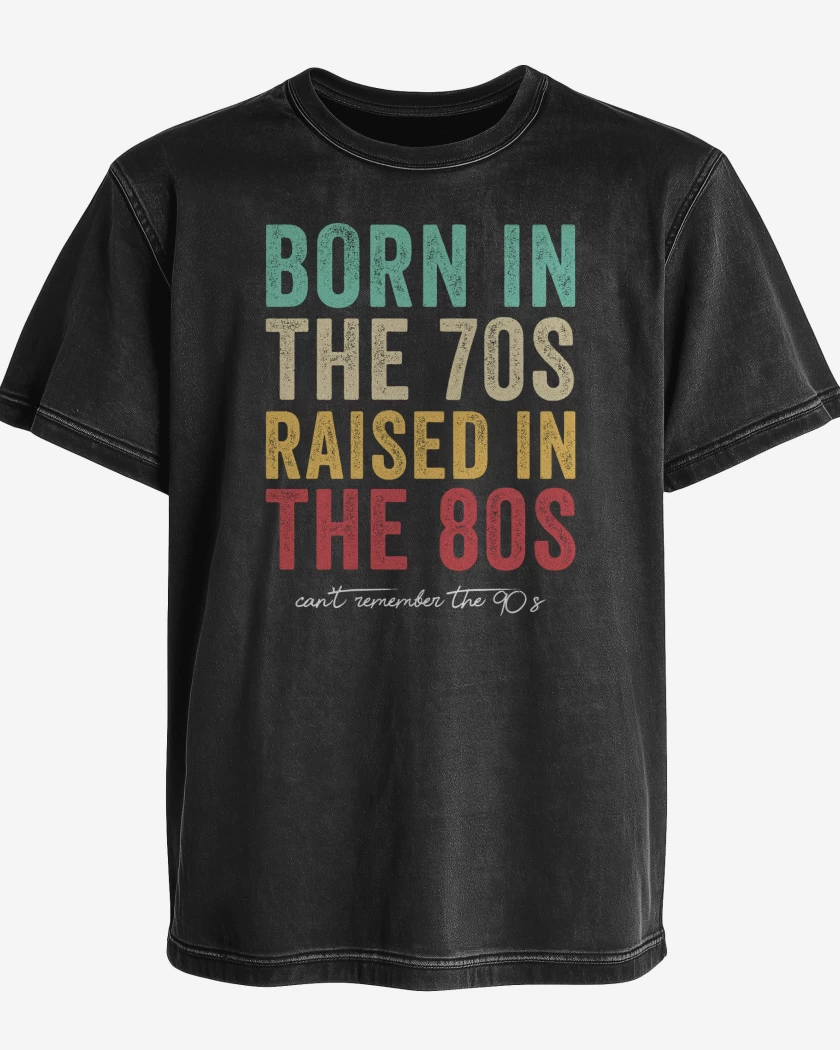 Polera desgastada Negro de Nacido en los 70s