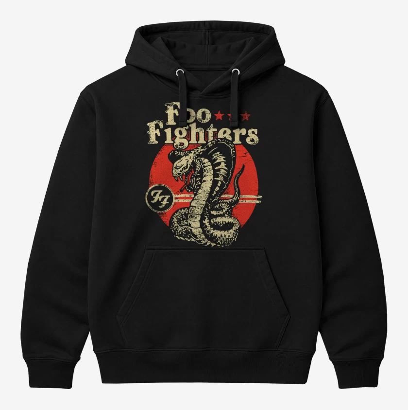 Polerón Canguro Negro de Foo Fighters Cobra