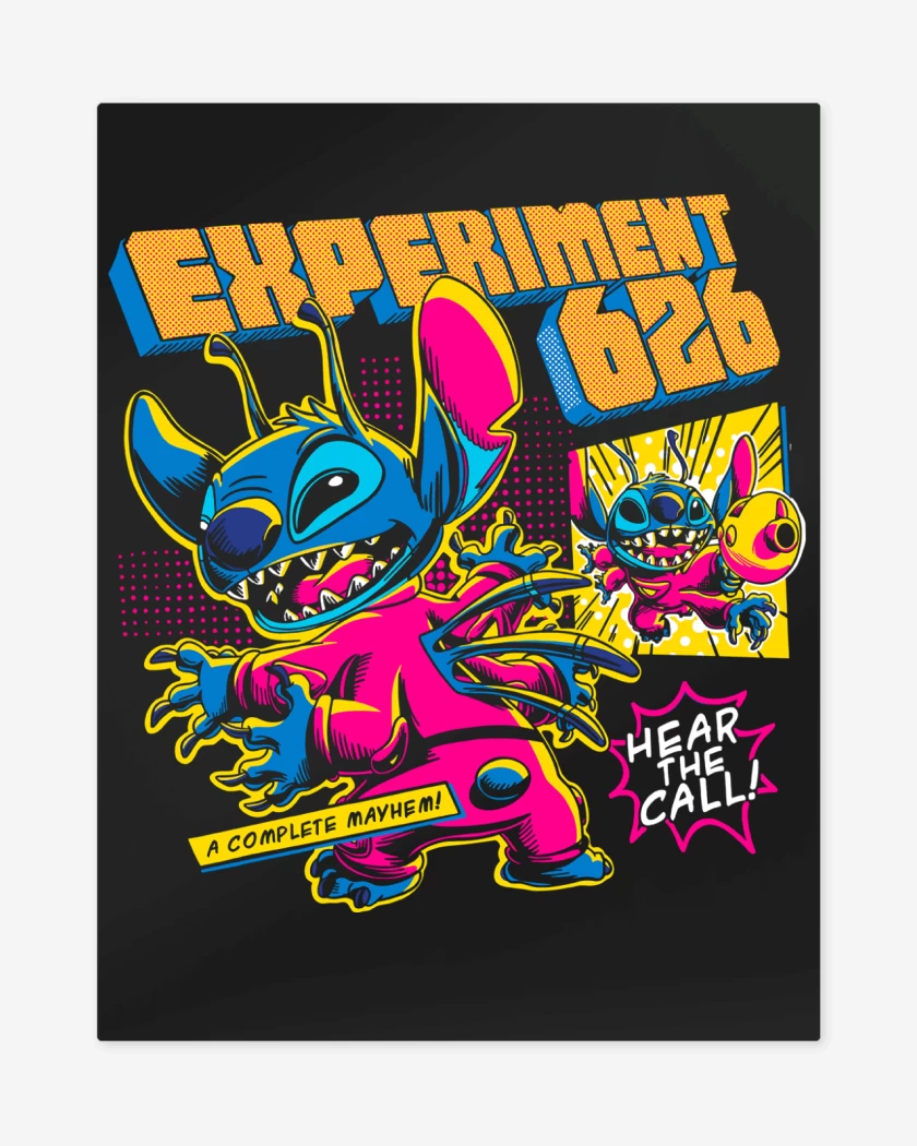 Print metalico Negro de Stitch Hear the Call
