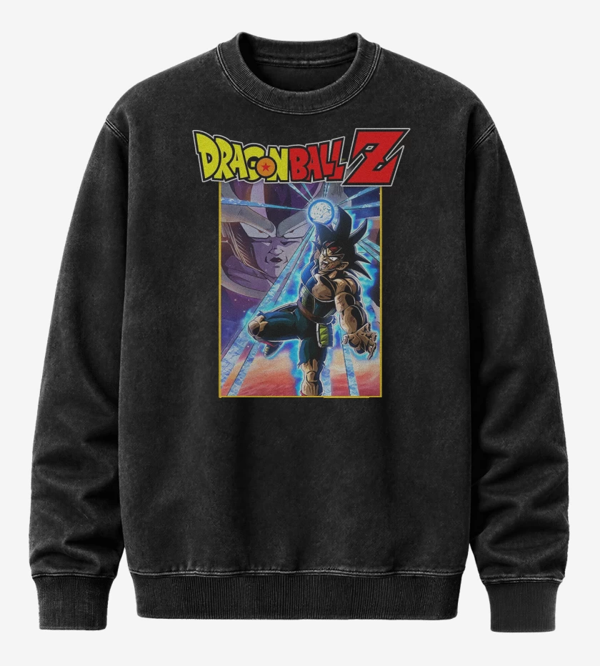 Poleron Polo Acid Wash Negro de DBZ Bardock Father of Goku