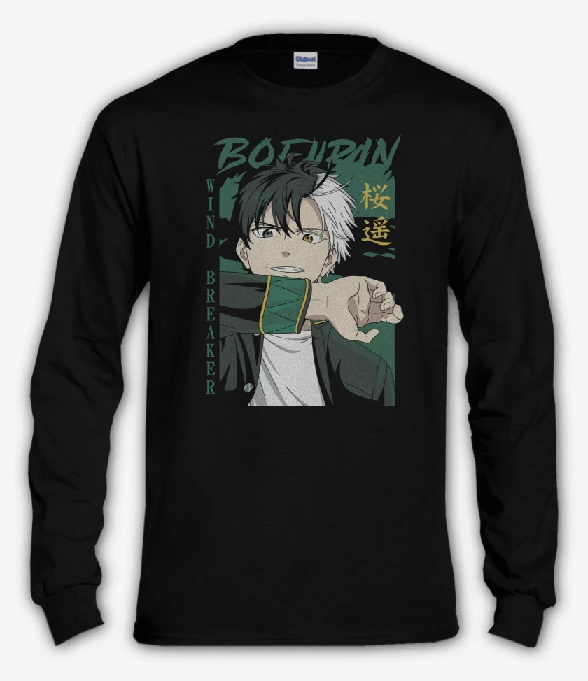 Polera manga larga Negro de Wind Breaker Haruka Sakura