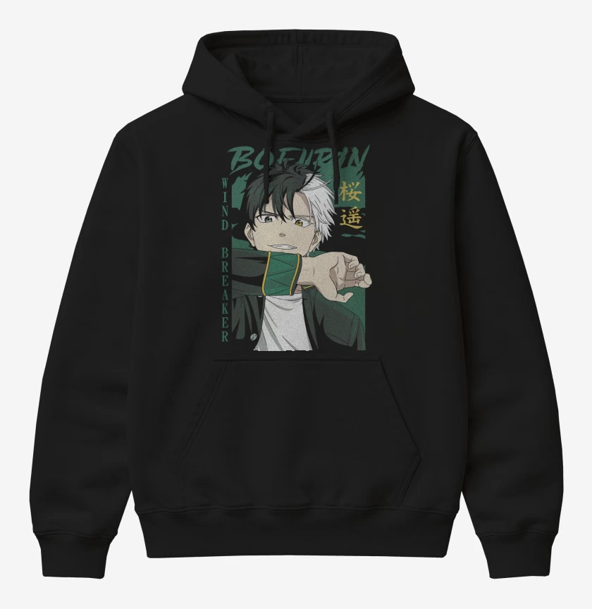 Poleron Canguro básico Negro de Wind Breaker Haruka Sakura