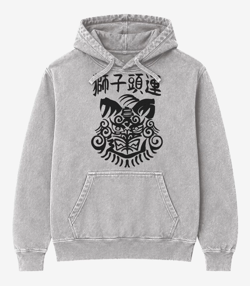 Poleron Canguro Acid Wash Gris Melange de Wind Breaker Shishitoren v2