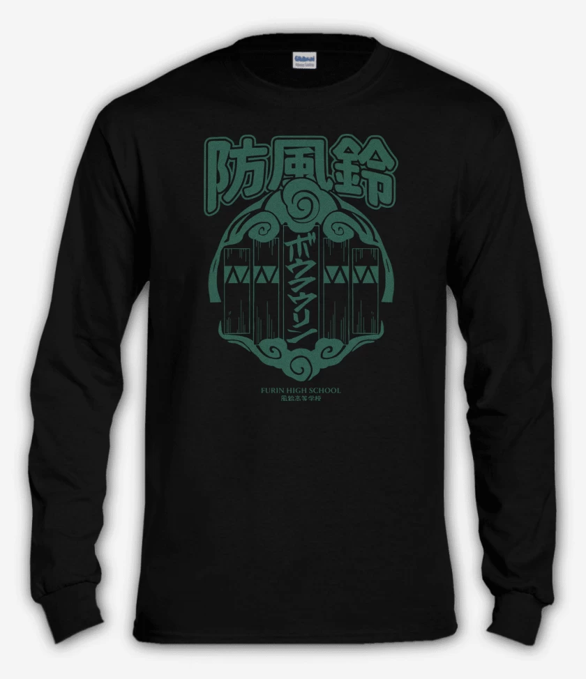 Polera manga larga Negro de Wind Breaker Furin v1