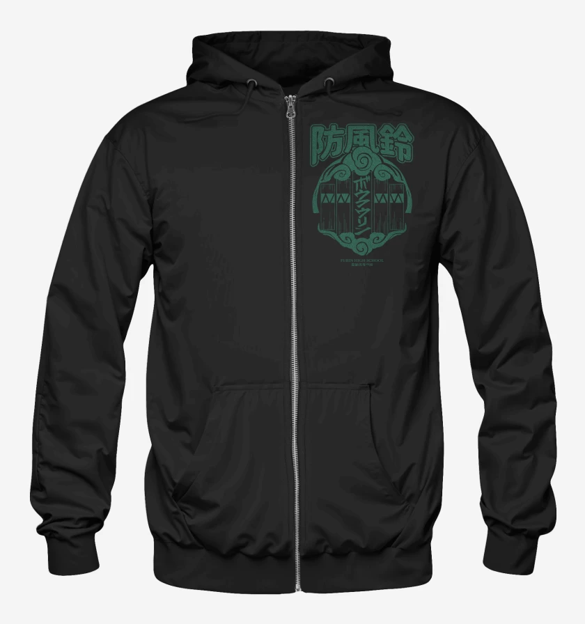 Poleron Canguro con cierre Negro de Wind Breaker Furin v1
