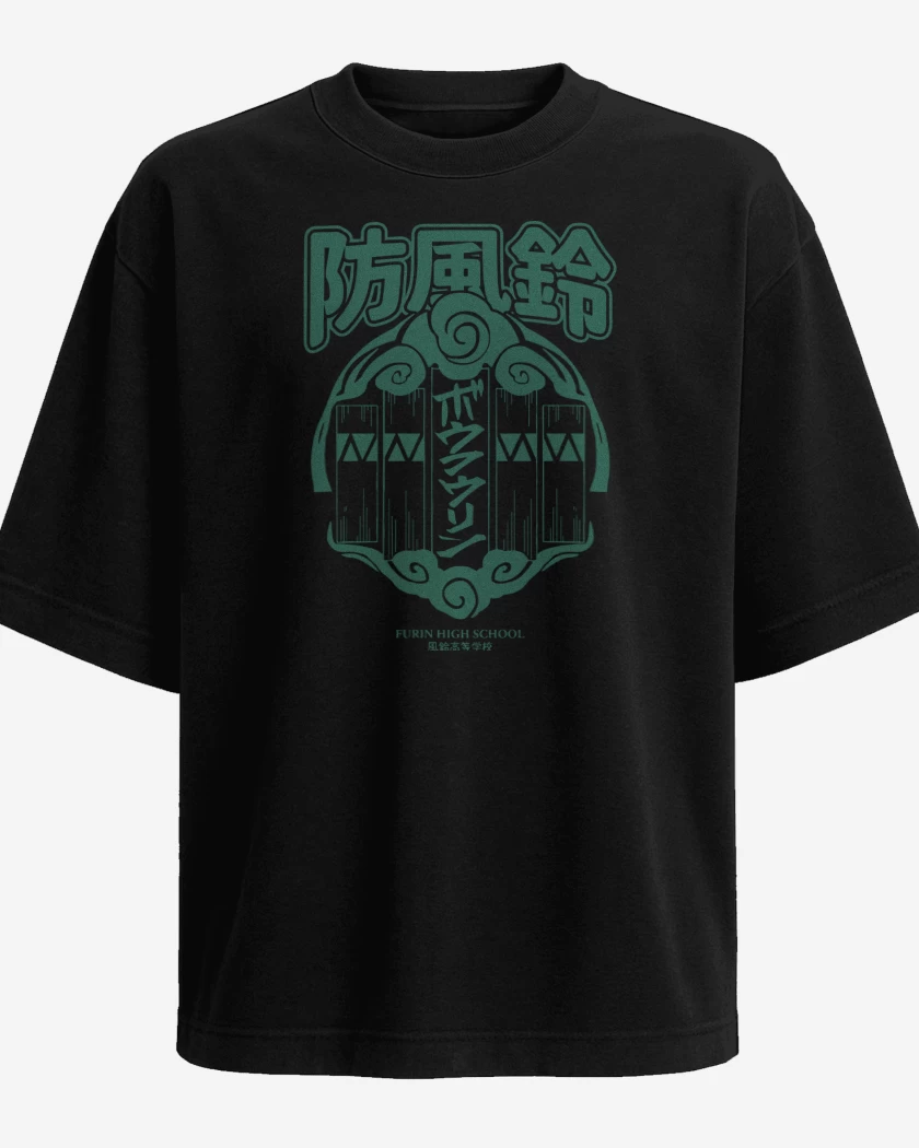 Polera Oversize Negro de Wind Breaker Furin v1
