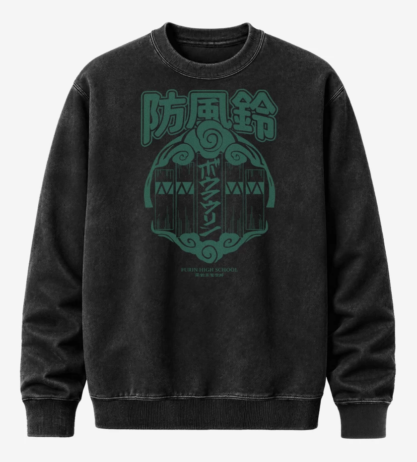 Poleron Polo Acid Wash Negro de Wind Breaker Furin v1