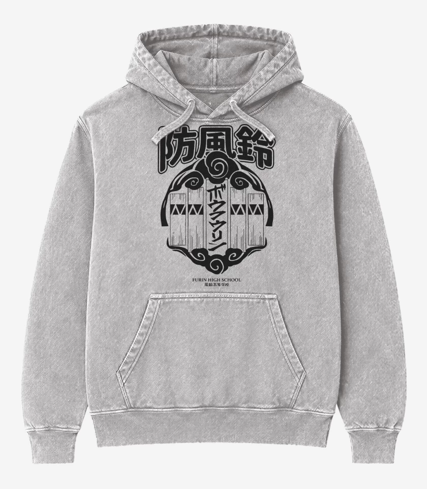 Poleron Canguro Acid Wash Gris Melange de Wind Breaker Furin v2