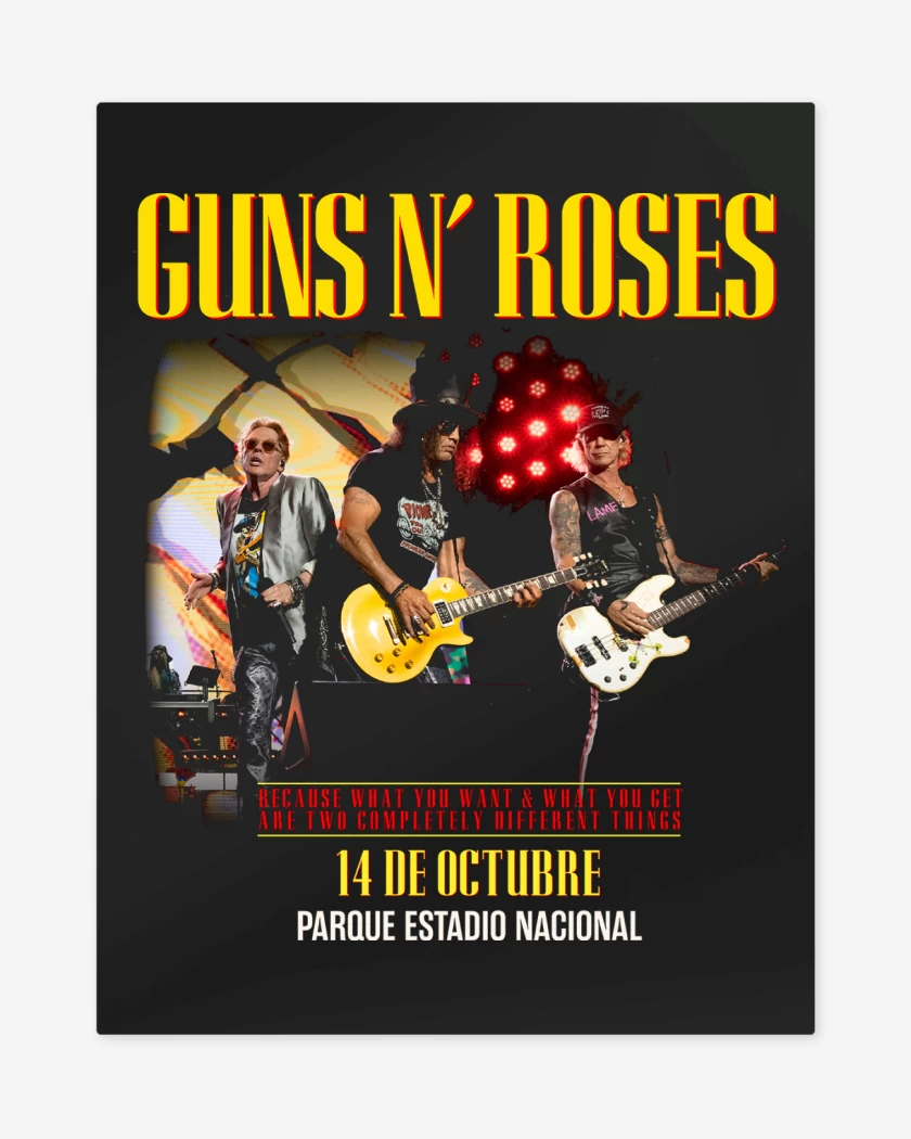 Print metalico Guns n Roses Chile 2025