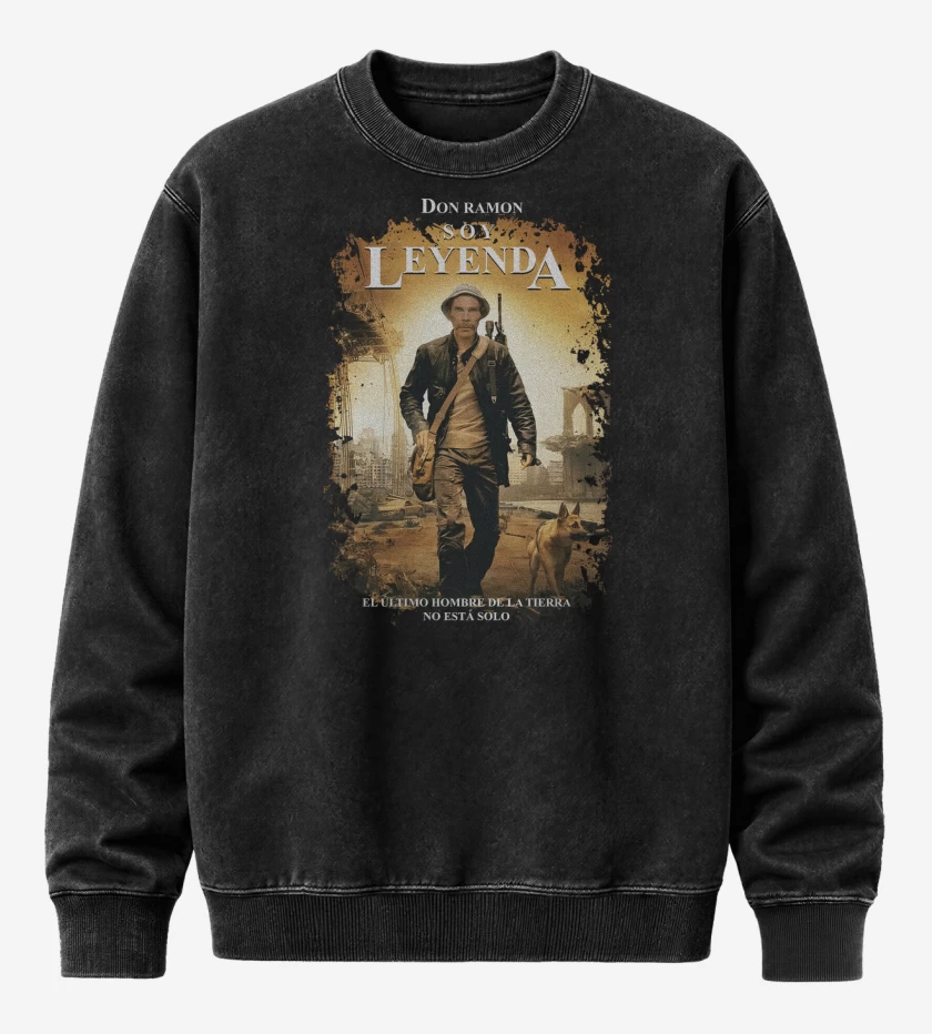 Poleron Polo Acid Wash Negro de Don Ramon Soy Leyenda
