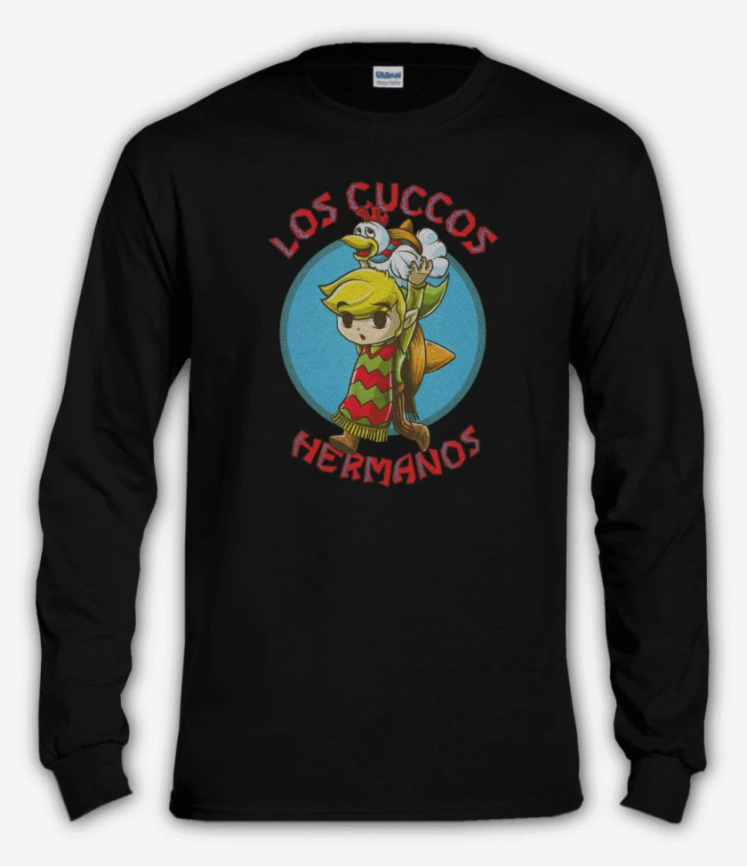 Polera manga larga Negro de Los cucos hermanos