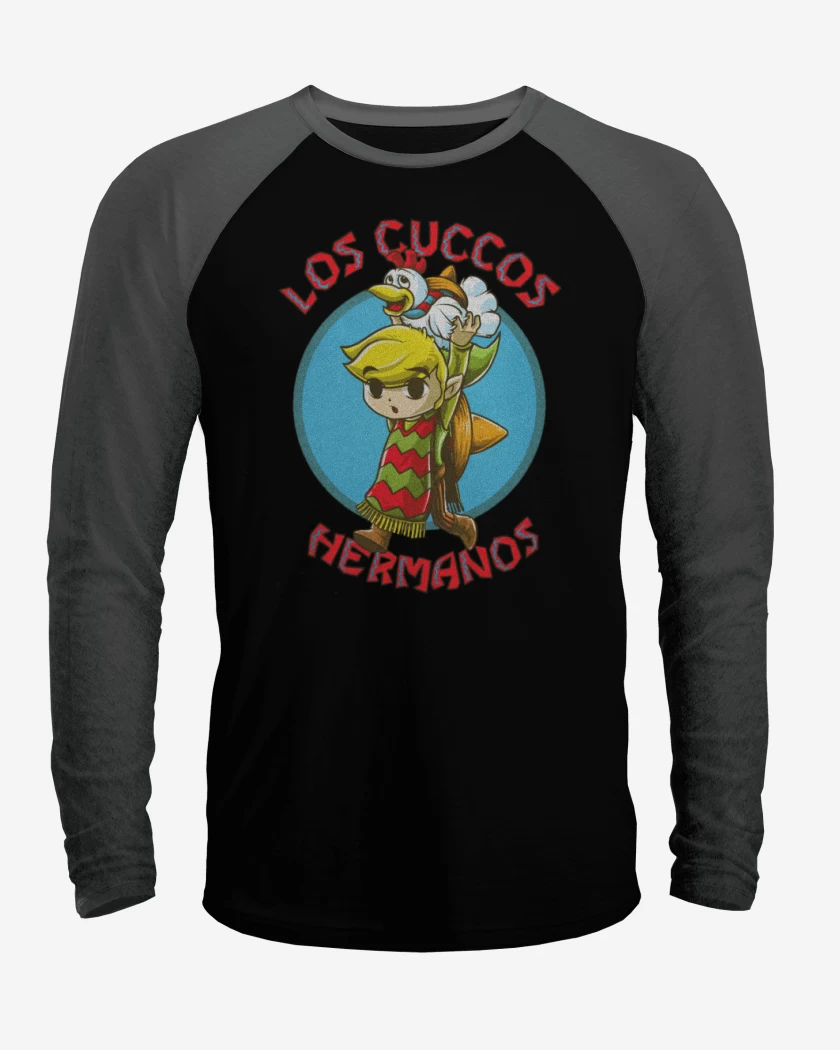 Polera Raglan Negro / Negro Heather de Los cucos hermanos
