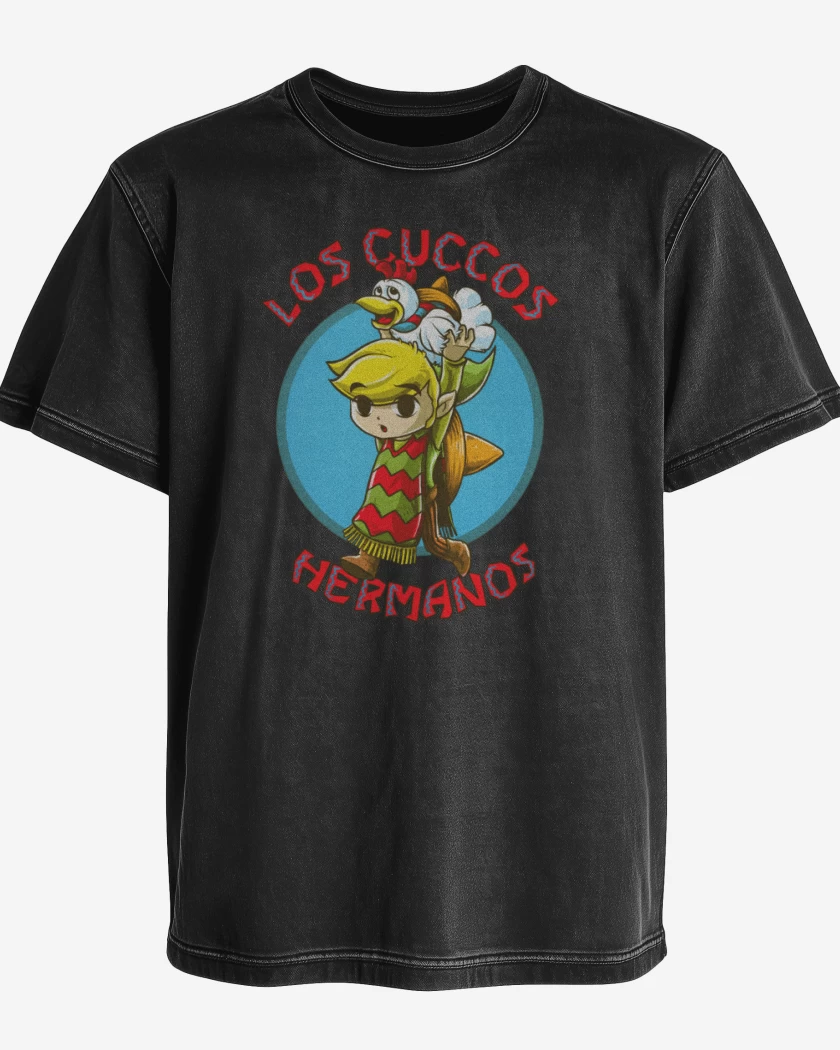 Polera desgastada Negro de Los cucos hermanos
