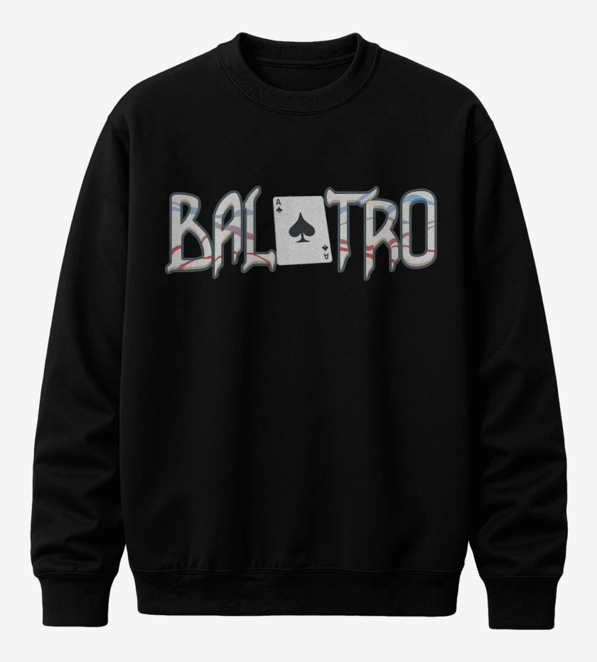 Poleron polo Negro de Balatro Logo