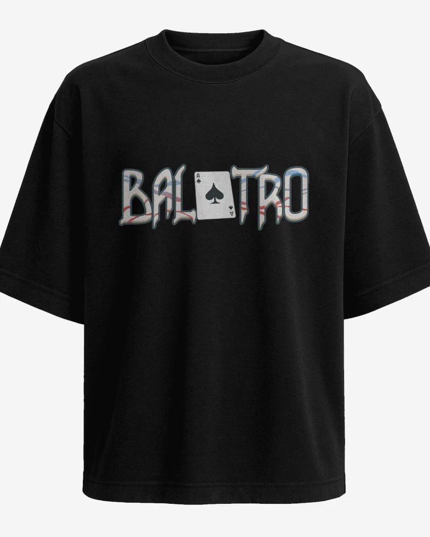 Polera Oversize Negro de Balatro Logo