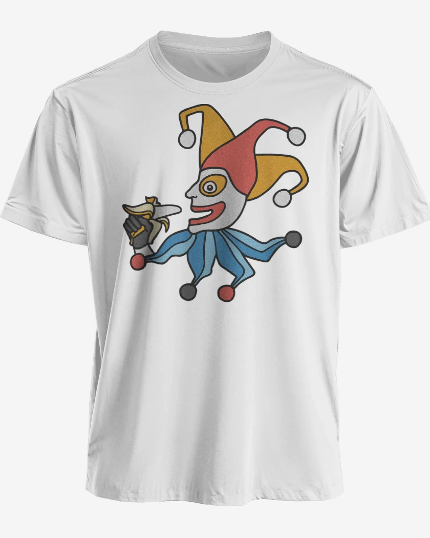 Polera premium Blanco de Balatro Joker Cavendish