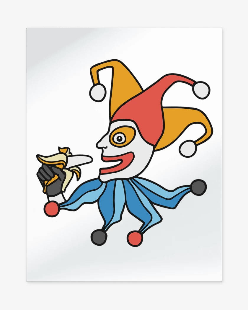 Print metalico Blanco de Balatro Joker Cavendish