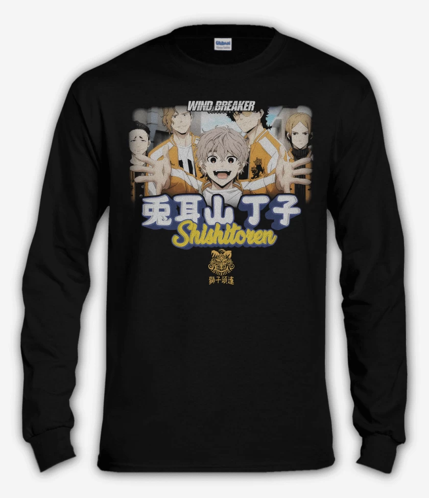 Polera manga larga Negro de Choji Shishitoren