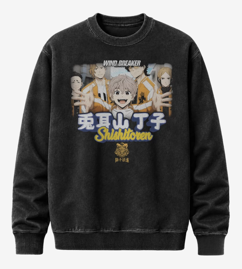 Poleron Polo Acid Wash Negro de Choji Shishitoren