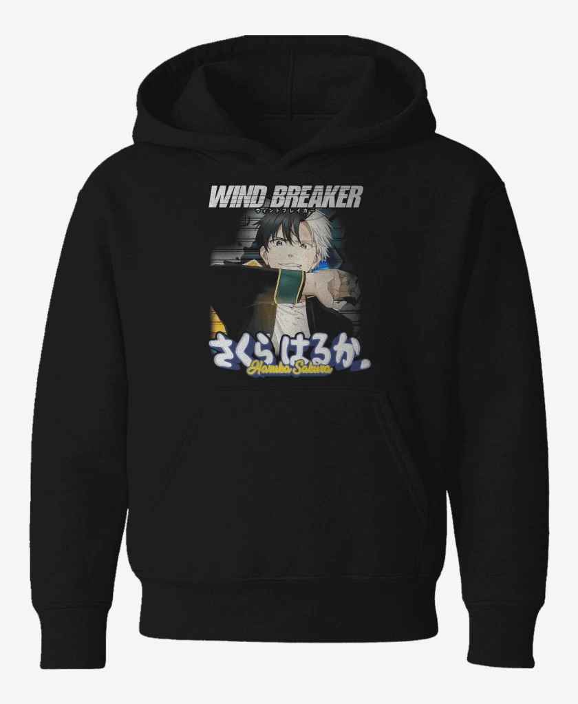 Poleron de niño Negro de Haruka Sakura Wind breaker