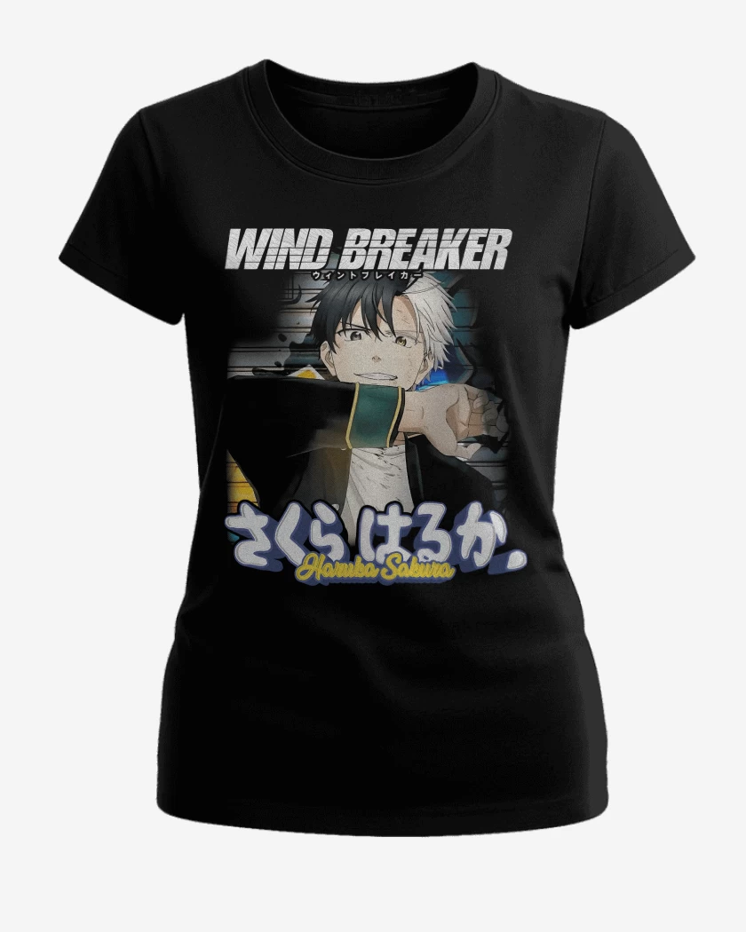 Polera de Mujer Negro de Haruka Sakura Wind breaker