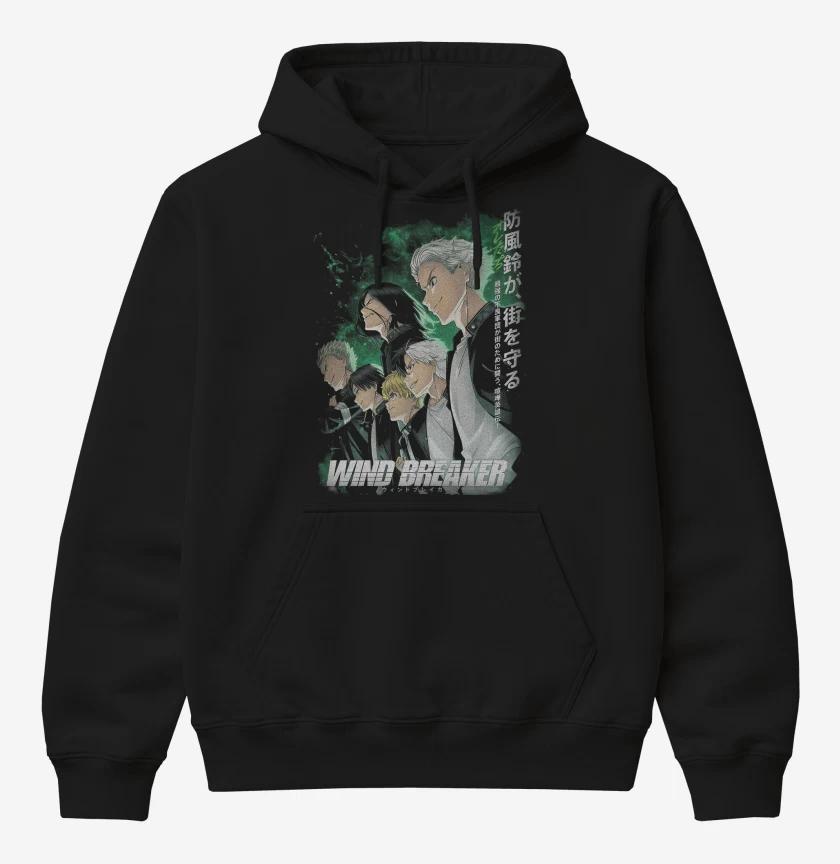 Poleron Canguro básico Negro de Furin Wind Breaker