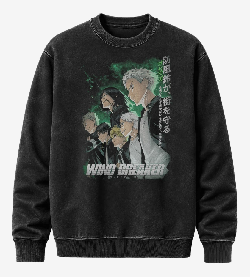 Poleron Polo Acid Wash Negro de Furin Wind Breaker