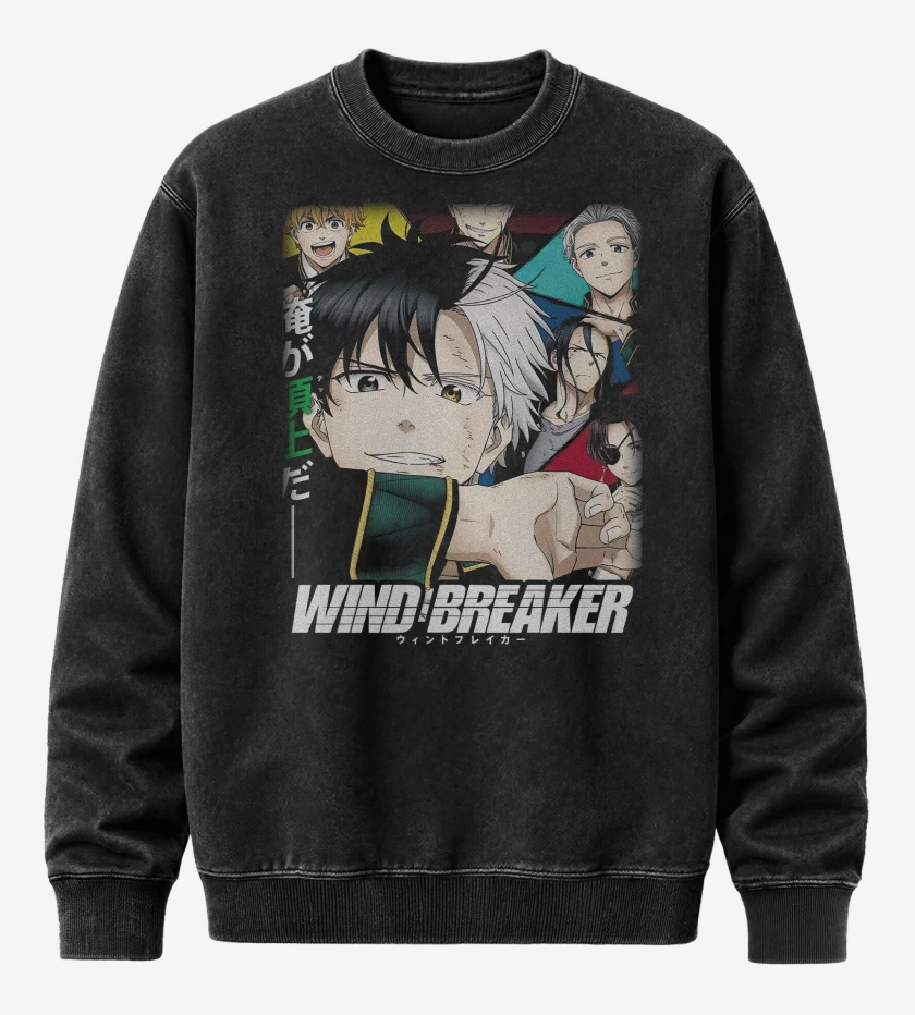 Poleron Polo Acid Wash Negro de Wind Breaker