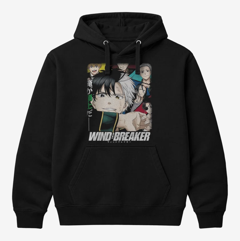 Polerón Canguro Negro de Wind Breaker