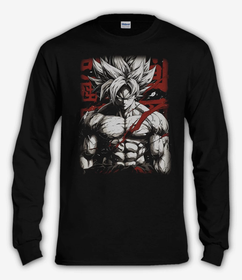 Polera manga larga Negro de Goku  Fury