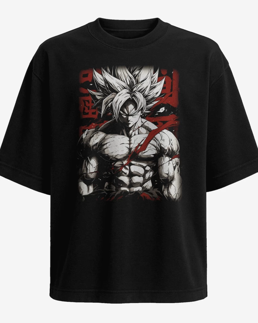 Polera Oversize Negro de Goku  Fury