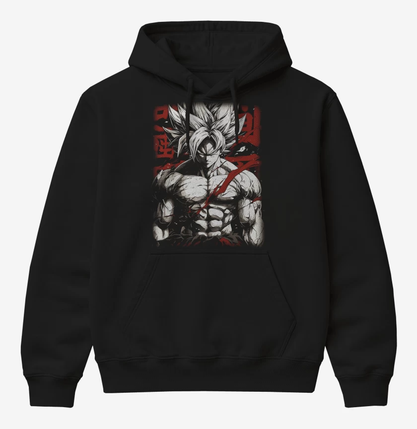 Poleron Canguro básico Negro de Goku  Fury