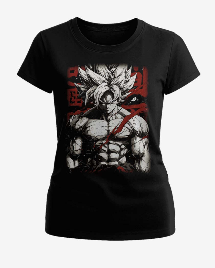 Polera de Mujer Negro de Goku  Fury